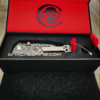 Chaves Knives - Relief Engraved Scapegoat - Viking Runes - Titanium Scales - M390 Steel - COMPLETE KNIFE - Extra clip - New in box