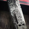 Chaves Knives - Relief Engraved Redencion 229 Kickstop - Day of the Dead - Titanium Scales - M390 Steel - COMPLETE KNIFE - Extra clip - New in box