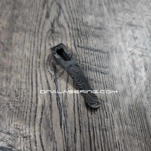 LynchNW Microtech MSI Clip - Topographic Map - Deep Laser Engraved Titanium - Deep Carry Pocket Clip - Blacksmith or Satin Finish - Made in USA