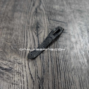 LynchNW Protech Clip - Topographic Map - Deep Laser Engraved Titanium - Deep Carry Pocket Clip - Bkacsmith or Stonewash Finish - Made in USA