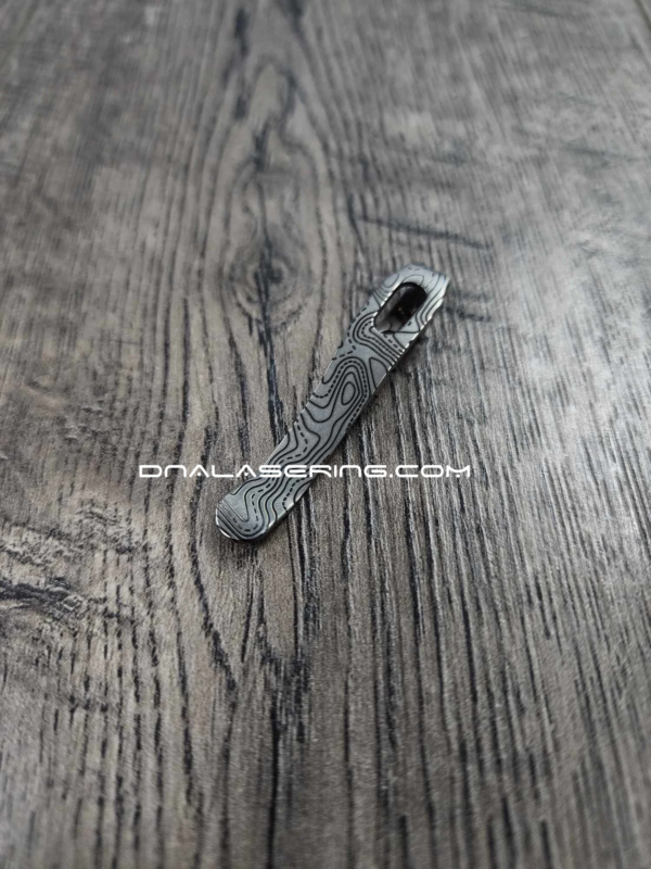 LynchNW Protech Clip - Topographic Map - Deep Laser Engraved Titanium - Deep Carry Pocket Clip - Bkacsmith or Stonewash Finish - Made in USA