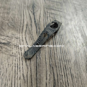 LynchNW Spyderco Smock Clip - Topographic Map - Deep Laser Engraved Titanium - Deep Carry Pocket Clip - Blacksmith or Satin Finish - Made in USA