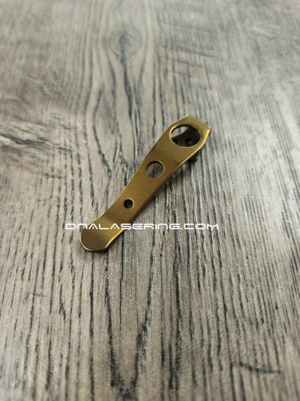 LynchNW Spyderco Smock - Anodized Titanium - Deep Carry Pocket Clip - Bronze Ano Finish - Made In USA