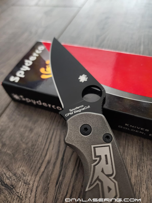 Spyderco PM2 MagnaCut - Raptor - Relief Engraved Titanium Scales - CPM MagnaCut DLC Blade - Complete Knife - EDC Gear