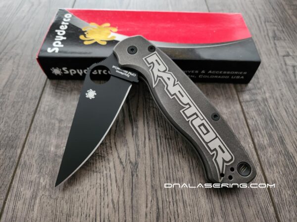 Spyderco PM2 MagnaCut - Raptor - Relief Engraved Titanium Scales - CPM MagnaCut DLC Blade - Complete Knife - EDC Gear