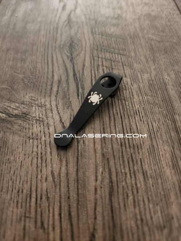 LynchNW Spyderco - "Spydie Logo" - Deep Laser Engraved Titanium - Deep Carry Pocket Clip - Blacksmith, Sandwash or Satin Finish - Image 3