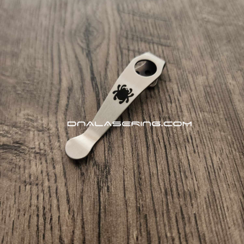 LynchNW Spyderco - "Spydie Logo" - Deep Laser Engraved Titanium - Deep Carry Pocket Clip - Blacksmith, Sandwash or Satin Finish