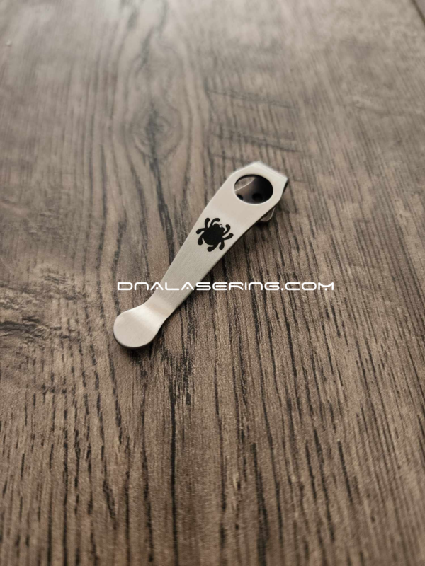 LynchNW Spyderco - "Spydie Logo" - Deep Laser Engraved Titanium - Deep Carry Pocket Clip - Blacksmith, Sandwash or Satin Finish