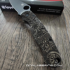 Spyderco PM2 MagnaCut - Green Canvas Micarta Engraved Viking Rune Scales - CPM MagnaCut DLC Blade - Complete Knife - EDC Gear