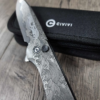 Civivi Elementum 2 Button Lock - "Great Waves" Titanium Scales - Damascus Blade - Optional Knife Install - EDC Gear