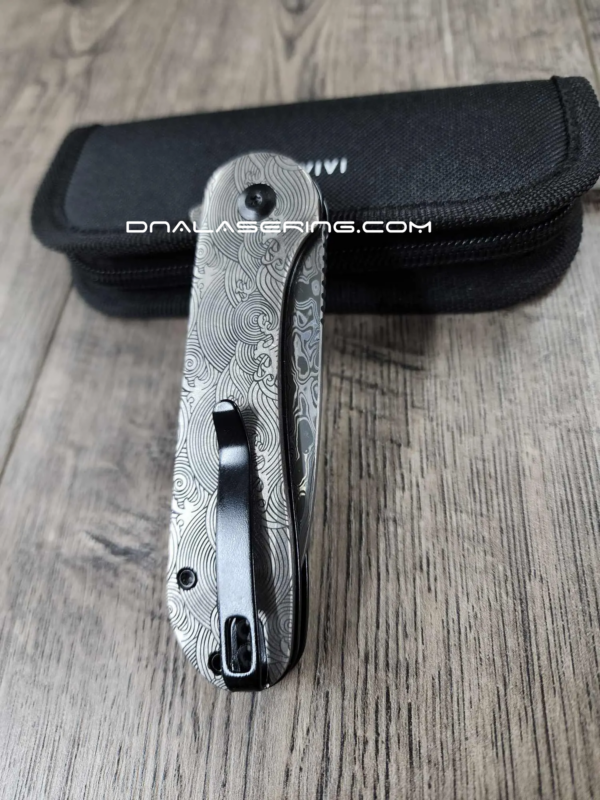 Civivi Elementum 2 Button Lock - "Great Waves" Titanium Scales - Damascus Blade - Optional Knife Install - EDC Gear