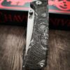 Chaves Knives - Relief Engraved RCK9 - Viking Death Skull Theme - Titanium - M390 Steel - COMPLETE KNIFE - Extra clip - New in box