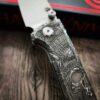 Chaves Knives - Relief Engraved RCK9 - Viking Death Skull Theme - Titanium - M390 Steel - COMPLETE KNIFE - Extra clip - New in box