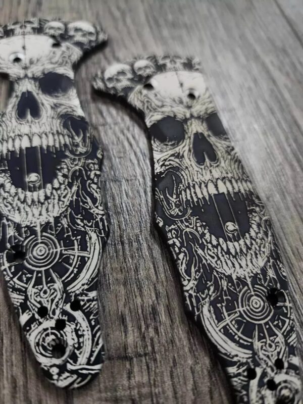 Spyderco Yojimbo 2 Black Blade - Death Portal Laser Engraved Black Titanium Scales - EDC Gear *COMPLETE KNIFE*