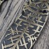 Spyderco Manix 2 Brass Relief Engraved Viking Runes Pattern - Aged Brass - EDC Scales - Knife Install Optional