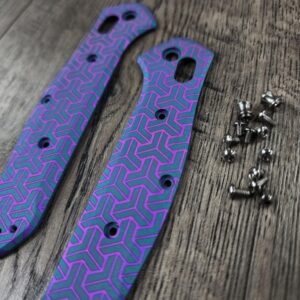 Benchmade 940 Osborne - Geometric Trio Anodized - Laser Engraved Titanium Scales - EDC Gear *Scales Only*