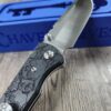 Chaves Redencion 229 - Black Micarta Laser Engraved Skull Pattern Scales - Engraved Skull Clip - COMPLETE KNIFE - 3.50" Satin ELMAX Blade - New In Box