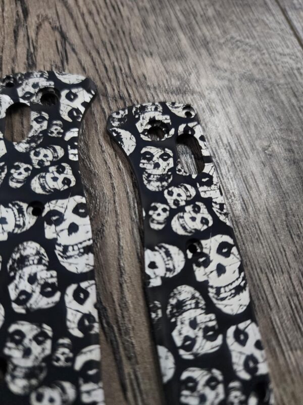 Misfits - Benchmade Bugout Black TI - Laser Engraved Titanium Scales - Skulls - EDC Gear *Scales Only*