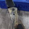 Chaves Redencion 229 - AGED Devil Mask with Dragon Relief Laser Engraved Brass Scales - Knife Install Optional - 4 Blade Styles - New In Box