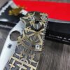 CRUWEAR Spyderco Manix 2 - Relief Engraved Viking/Runes Brass Scales - Complete Knife - Tritium Blue Glow Ball Cage - LynchNW Matching Engraved Deep Carry Clip & Lanyard Plug