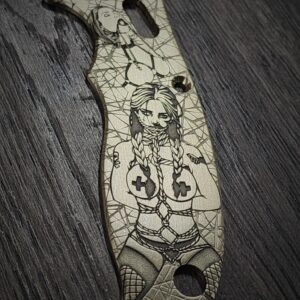 Spyderco Manix 2 - Brass Scales - Relief Engraved BDSM Design - Flytanium Gear - Knife Install Optional