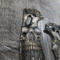 Spyderco Manix 2 Brass Relief Engraved Screaming Skull Design - Aged Brass - EDC Scales - Knife Install Optional - Image 2