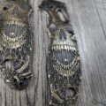 Spyderco Manix 2 Brass Relief Engraved Screaming Skull Design - Aged Brass - EDC Scales - Knife Install Optional - Image 4