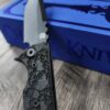 Chaves Knives TAK Flipper Knife - Engraved Skulls - Black Micarta 2.75" - Tanto or Drop Point Blade Option - Complete Knife - EDC