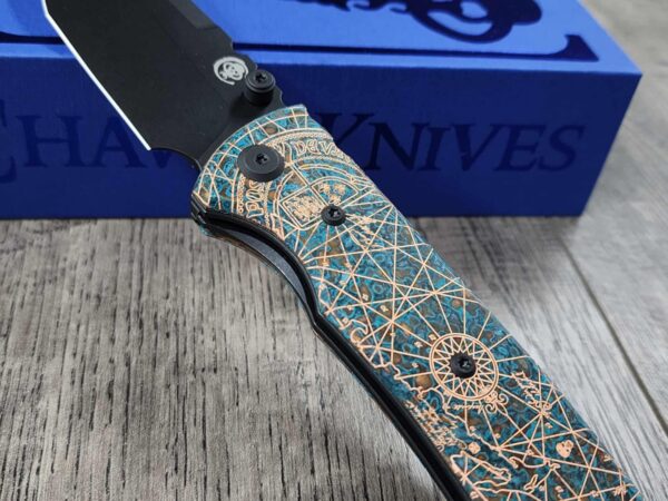 Chaves Redencion 229 - Shipwreck Patina - Goonies Map Laser Engraved Copper Scales - Knife Install Optional - 4 Blade Styles - New In Box