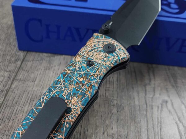 Chaves Redencion 229 - Shipwreck Patina - Goonies Map Laser Engraved Copper Scales - Knife Install Optional - 4 Blade Styles - New In Box