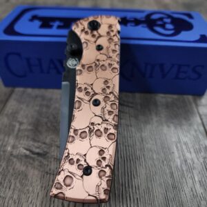 Chaves Redencion 229 - Skulls - Relief Engraved Copper Scales - Complete Knife - 4 Blade Styles - New In Box