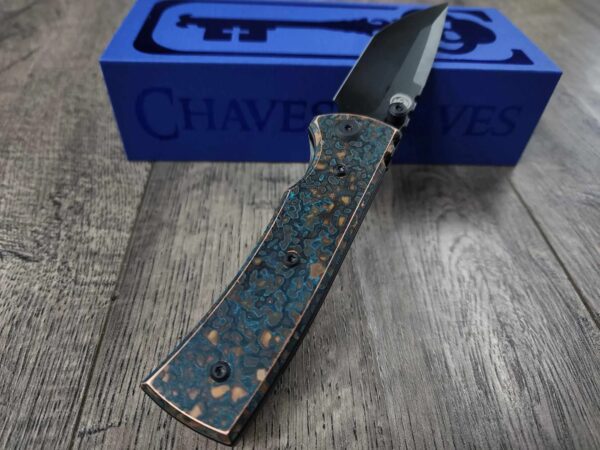 Chaves Redencion Street - Shipwreck Patina Copper Scales - Complete Knife - Black Elmax Blade - New In Box