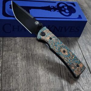 Chaves Redencion Street - Shipwreck Patina - Goonies Map Laser Engraved Copper Scales - Complete Knife - Black Elmax Blade - New In Box