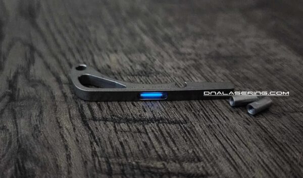 Benchmade Bugout - BLUE Glow - Tritium Titanium Backspacer - Satin Finish - Flytanium Gear