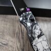 Zombie Pin Up! - Fiber Laser Engraved - Kizer Drop Bear - EDC - COMPLETE KNIFE!