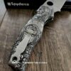 Spyderco Shaman - Day of the Dead - Relief Laser Engraved - Titanium scales - Complete Knife - LynchNW Clip - Phosphor Washers