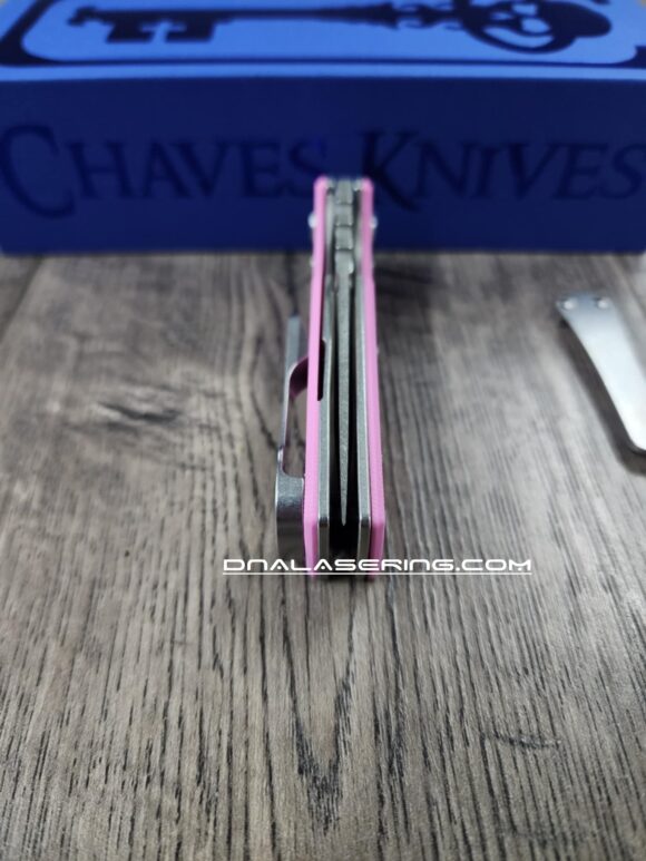 Chaves TAK Blue Label - Pink G-10 Scales - Complete Knife - Satin Elmax Blade - 2 Blade Style Options - New In Box - Image 6