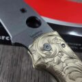 Spyderco Shaman - Filigree Scroll - Relief Engraving Style - Laser Engraved Brass Scales - EDC Gear *Scales Only* - Image 2