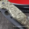 Spyderco Shaman - Filigree Scroll - Relief Engraving Style - Laser Engraved Brass Scales - EDC Gear *Scales Only*