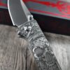 Chaves Knives - Relief Engraved RCK9 - Davy Jones - Titanium - M390 Steel - COMPLETE KNIFE - Extra clip - New in box