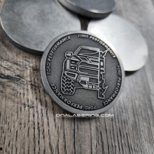 Raptor - Relief Laser Engraved Titanium Coin - Polished Finish