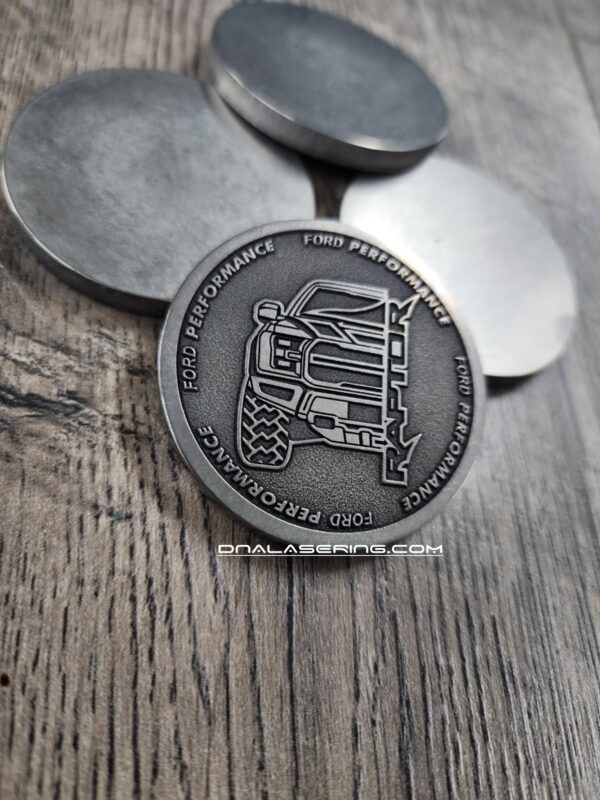 Raptor - Relief Laser Engraved Titanium Coin - Polished Finish