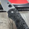 Spyderco Shaman with Viking Runes Engraved Lotus Black Canvas Micarta Scales and LynchNW Satin Deep Carry Pocket clip - S30V Blade Steel - COMPLETE KNIFE