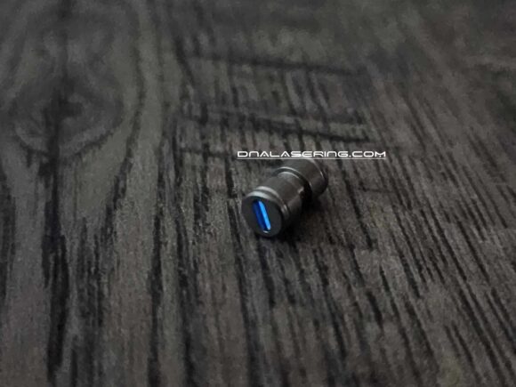 Benchmade - BLUE Glow Rhino - Titanium Thumb Stud - Satin Finish - Flytanium Gear