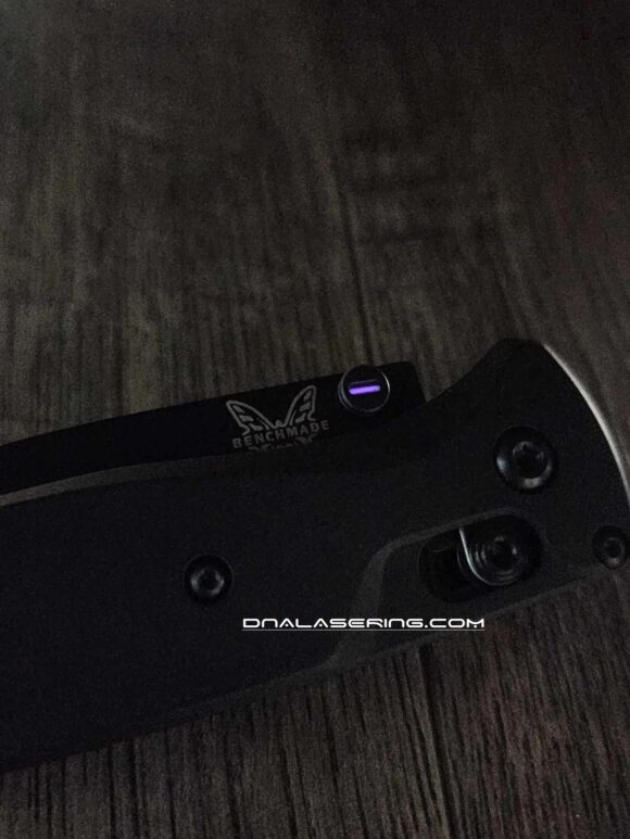 Benchmade - PURPLE Glow - Titanium Thumb Stud - Black Finish - Flytanium Gear - Image 2