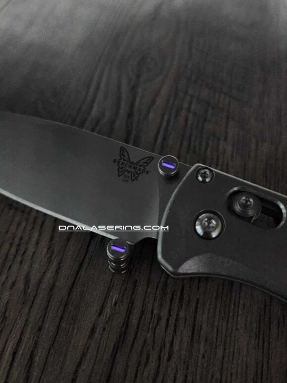 Benchmade - PURPLE Glow Rhino - Titanium Thumb Stud - Satin Finish - Flytanium Gear