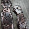 Skulls - Spyderco Shaman - Relief Laser Engraved Copper Knife Scales - Aged Finish