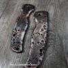 Skulls - Spyderco Shaman - Relief Laser Engraved Copper Knife Scales - Aged Finish