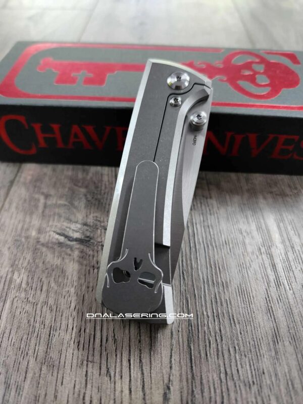 Chaves Knives - Relief Engraved RCK9 - BDSM/Bondage Theme - Titanium - M390 Steel - COMPLETE KNIFE - Extra clip - New in box