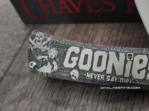 Chaves Knives - Relief Engraved RCK9 - GOONIES - Titanium Scales - M390 Steel - COMPLETE KNIFE - Extra clip - New in box